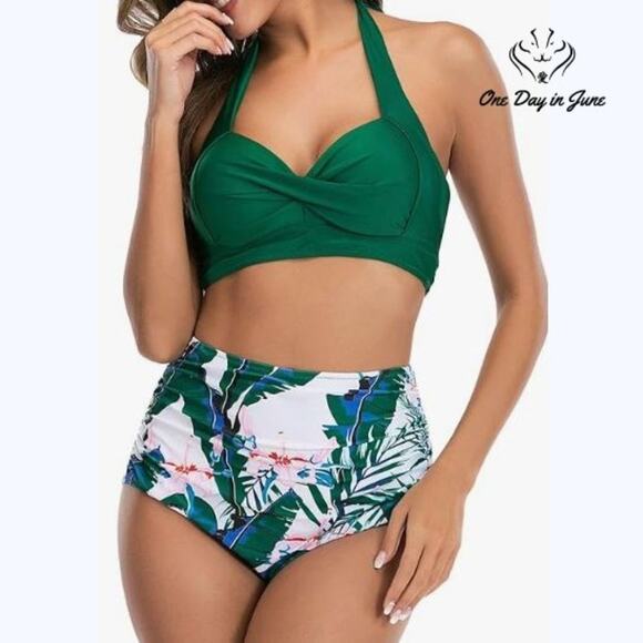 Adisputent High Waist Push Up Bikini Swimsuit Size L - Picture 1 of 6